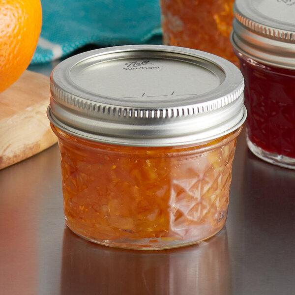 8 Oz with Airtight Lids and Bands - Canning Jars with Crystal