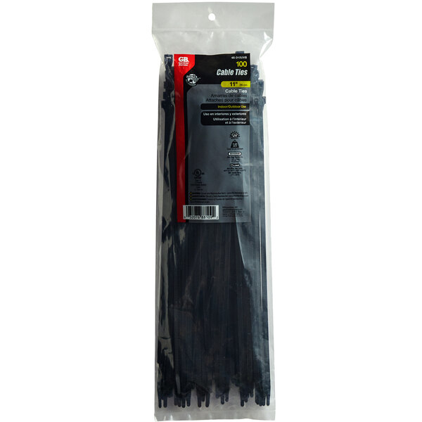 100-Pack Black Gardner Bender 46-310UVB Electrical 11-Inch UVB Cable Ties 
