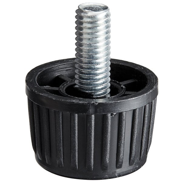 A black plastic cup with a screw on top.