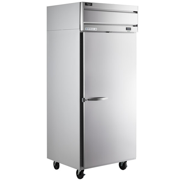 A Beverage-Air Horizon Series reach-in refrigerator with a white door.