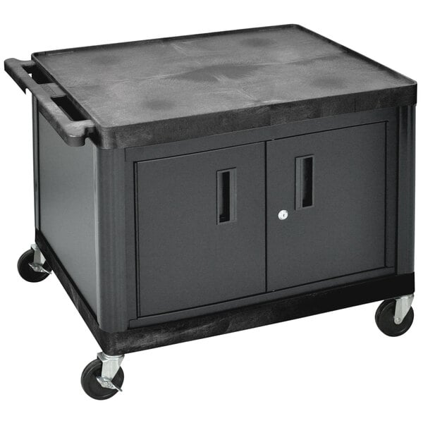 a black box with two doors