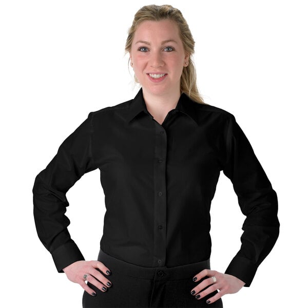 black long sleeve dress shirt womens