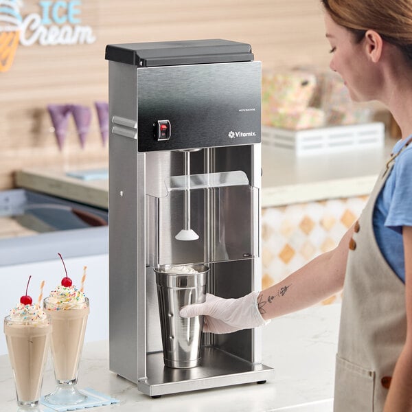 Vitamix 20001 Mix'n Mixer Countertop Frozen Dessert Mixer with Permanent Soft Ice Cream Cone-Shaped Agitator - 120V