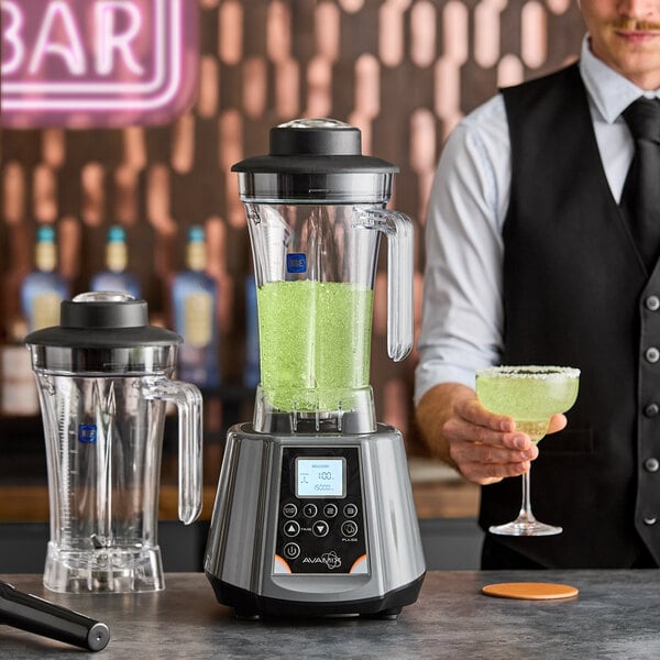 AvaMix BL2E2J 2 hp Commercial Blender with Digital Touchpad Controls, Timer, and 2 64 oz. Tritan™ Containers - 120V