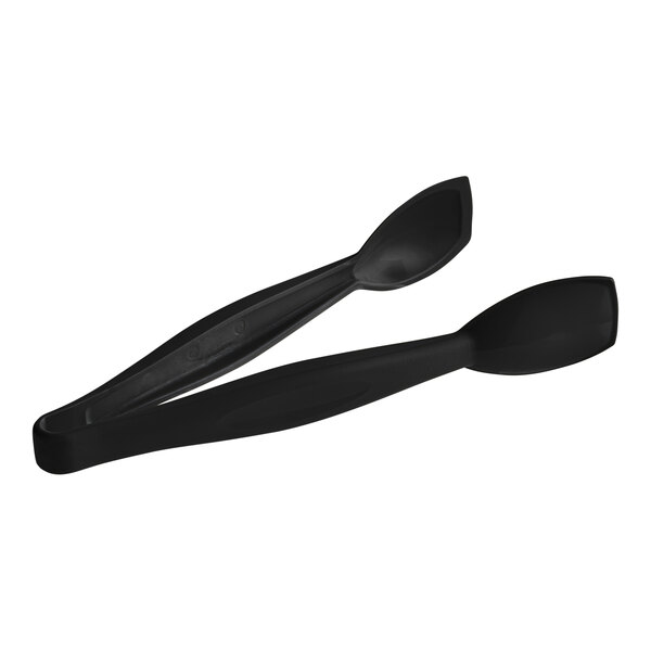 A pair of black Cambro plastic tongs with easy-grasp handles.