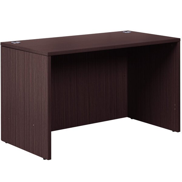 A dark brown Boss mocha laminate desk shell.