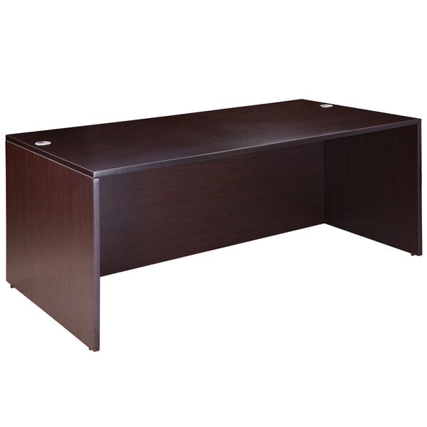 A dark brown Boss mocha laminate desk shell.