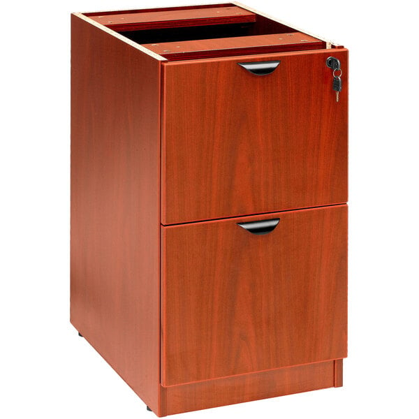 Boss N176 C Cherry Laminate Deluxe Locking Pedestal Letter File Cabinet With 2 File Drawers 16 X 22 X 28 1 2