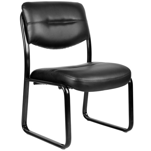 a black chair with metal legs