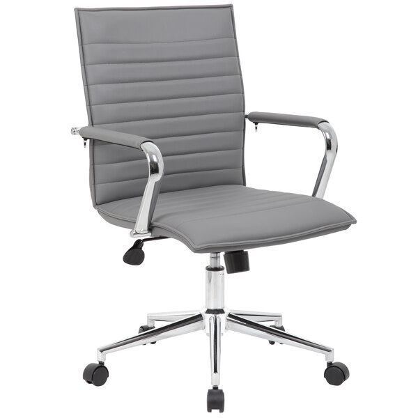 Boss B9533c Gy Grey Vinyl Hospitality Task Chair