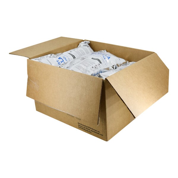 A white cardboard box of 6 Chef's Companion Vanilla Soft Serve Ice Cream Mix bags.