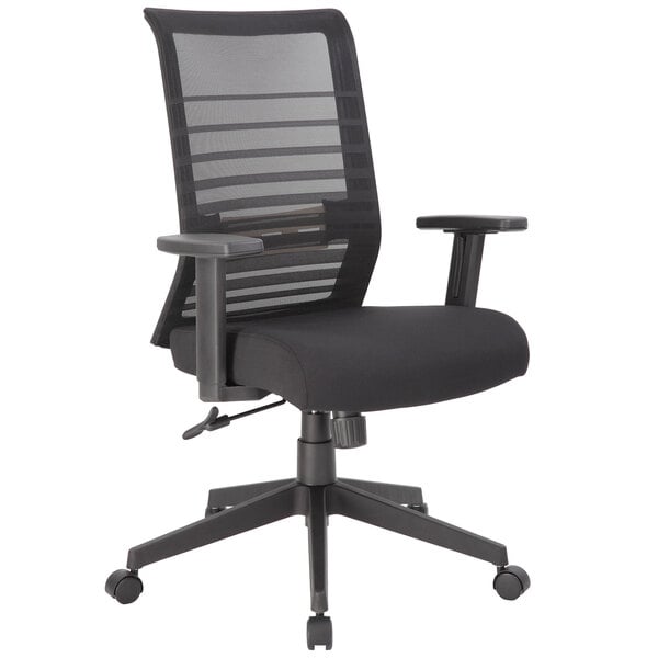 Boss B6566-BK Black Mesh Task Chair with Synchro-Tilt ...