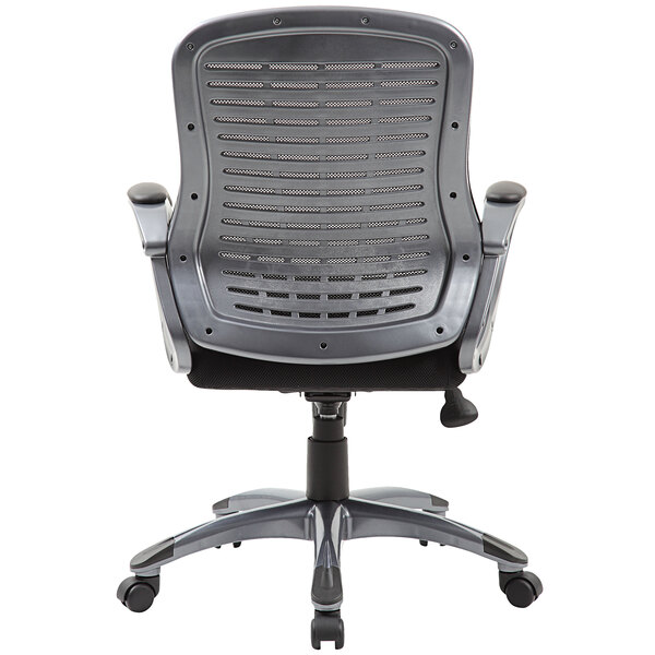 Boss B6756-BK Black Mesh High Back Ribbed Chair
