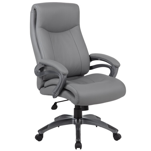 Boss B8661 Gy Grey Leatherplus Double, Boss Leatherplus Executive Chair