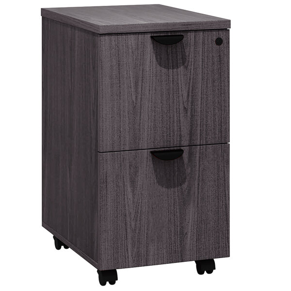 Boss N149 Dw Driftwood Laminate Mobile Pedestal Letter File Cabinet With 2 File Drawers 16 X 22 X 28 1 2