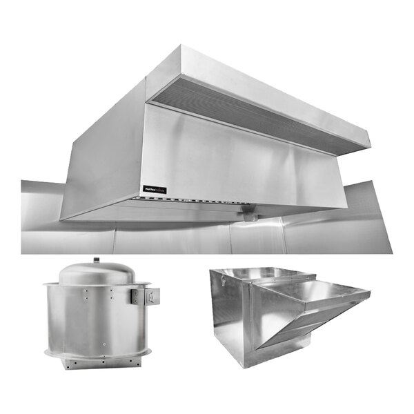 Halifax PSPHO448 Package Type 1 Commercial Kitchen Hood System with PSP Makeup Air - 4' x 48"