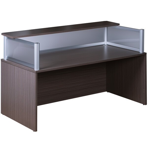 Boss N269g Dw Driftwood Laminate Plexiglass Reception Desk