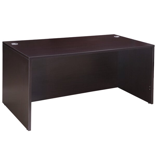 A dark brown Boss laminate desk shell.