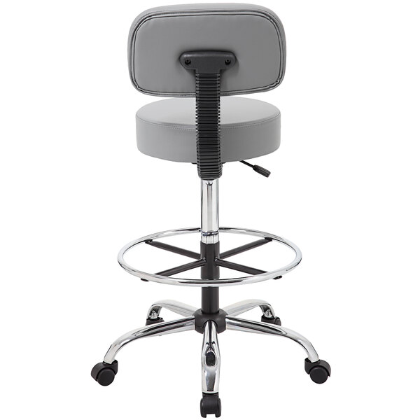 a grey and black stool