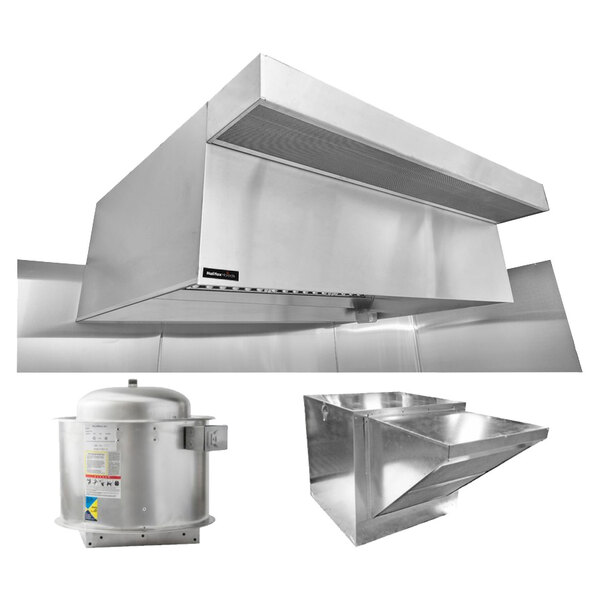 A large stainless steel Halifax Commercial Kitchen Hood System.