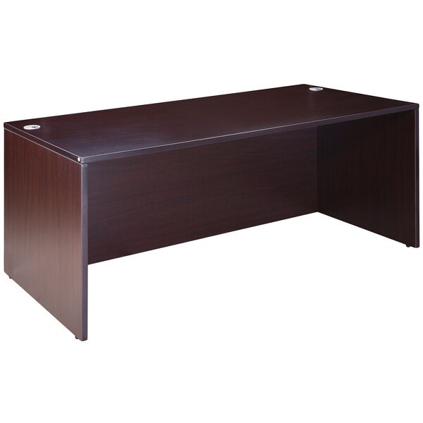 A dark brown Boss mocha laminate desk shell.