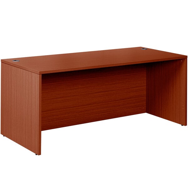 A brown cherry laminate Boss desk shell.