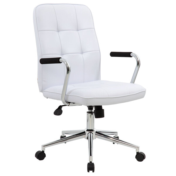 White Desk Chairs With Arms Flash S, White Office Chairs With Arms