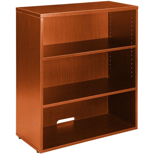 A Boss cherry laminate 3-shelf hutch/bookcase.