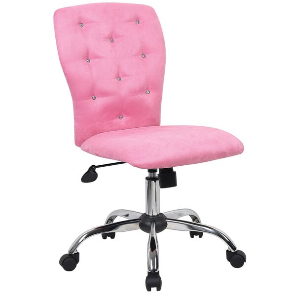 Boss B220 Pk Pink Microfiber Modern Tiffany Office Chair