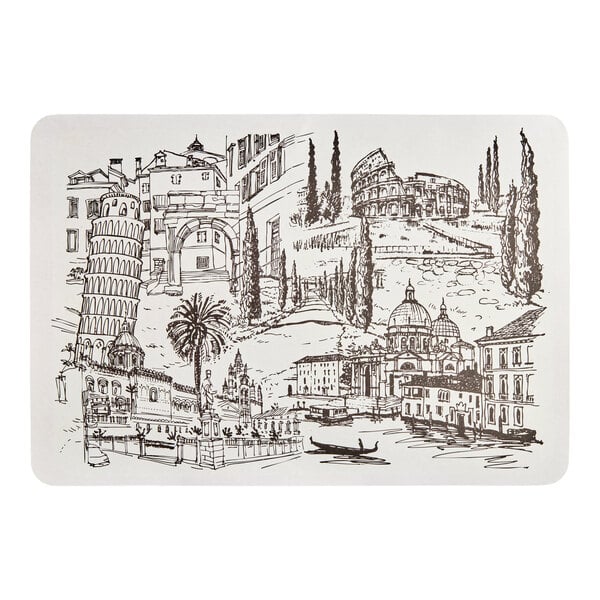 Choice 10" x 14" Italian Themed Paper Placemat - 1,000/Case