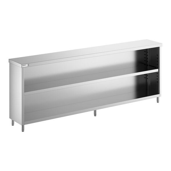 Regency DROF-1596-318 15" x 96" 18 Gauge Type 304 Stainless Steel Dish Cabinet with Adjustable Midshelf