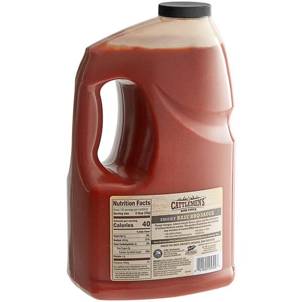 A jug of Cattlemen's Smoky Base BBQ Sauce.