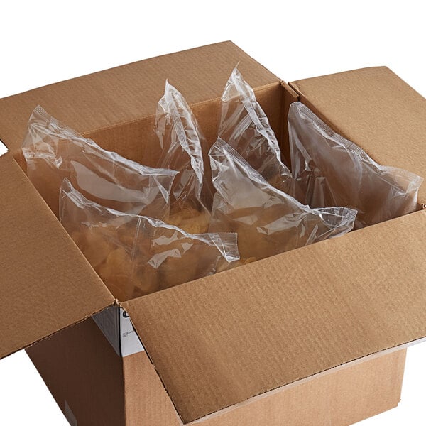 a box with plastic bags inside