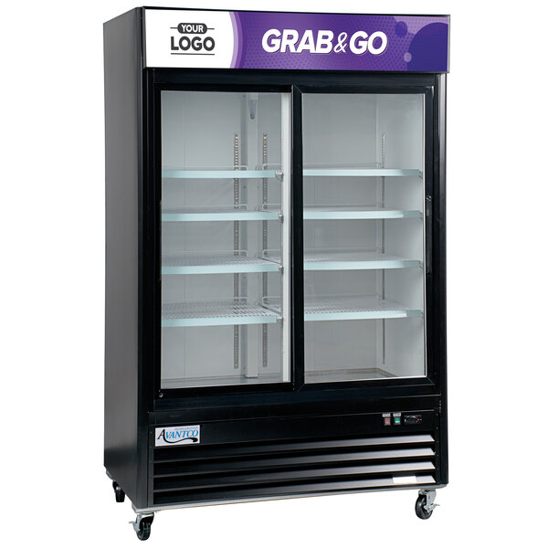 Avantco Gds 33 Hcb 40 Black Sliding, Commercial Sliding Glass Door Freezer