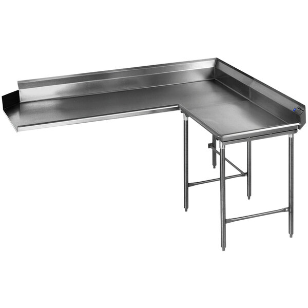 a metal corner table with legs