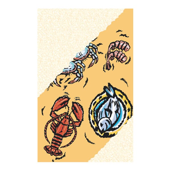 Choice 8 1/2" x 14" Menu Paper - Seafood Themed Buffet Design Cover - 100/Pack