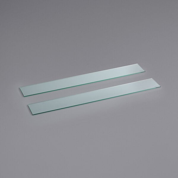 Two rectangular glass pieces for an Avantco Bain Marie Food Warmer.