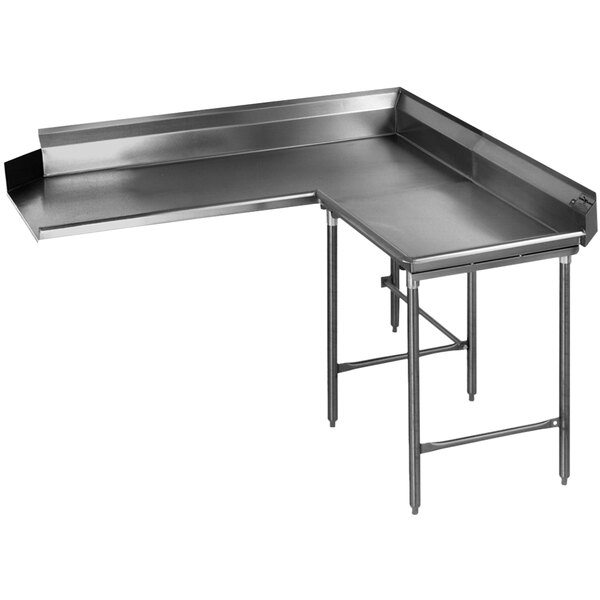 a metal corner table with legs