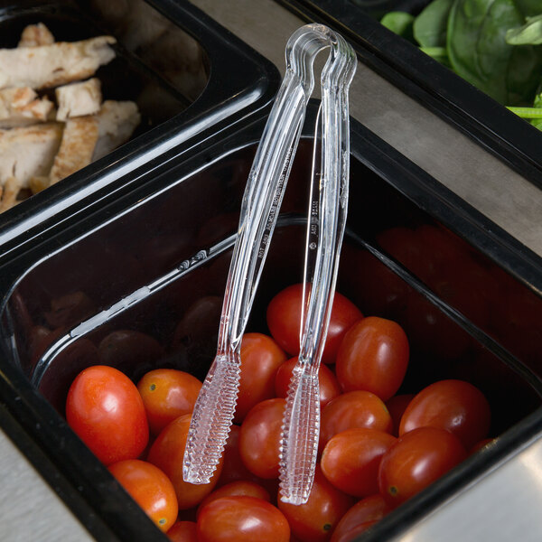 Cambro TG6135 Lugano 6" Clear Flat Grip Plastic Tongs