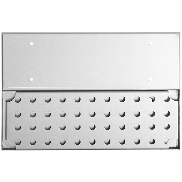 A Regency stainless steel metal box with holes in it.
