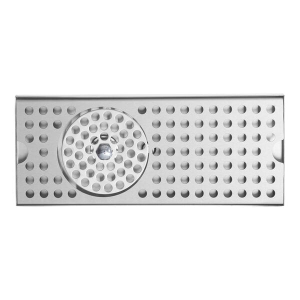 Regency 12" x 5" Stainless Steel Surface Mount Beer Drip Tray with Rinser