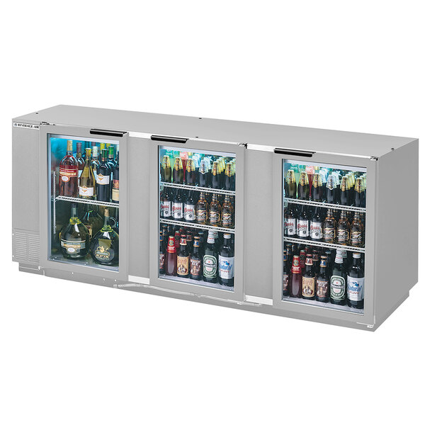 a refrigerator with bottles of beer