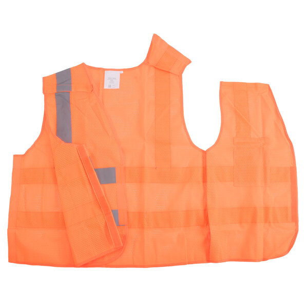 A Cordova orange high visibility safety vest with reflective stripes.