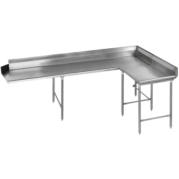 a close-up of a stainless steel table