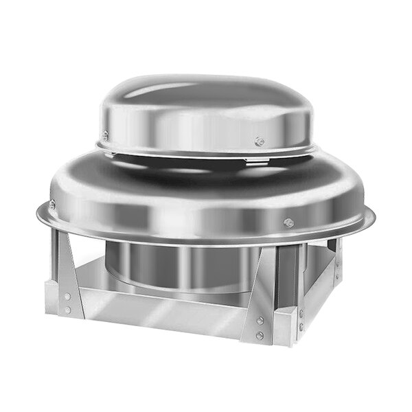 A silver metal NAKS Direct Drive centrifugal exhaust fan.