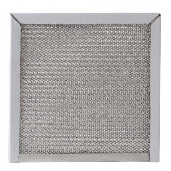 An aluminum mesh ventless hood filter with a square frame.