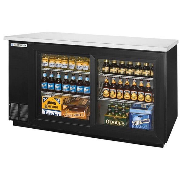 Beverage Air Bb58hc 1 F Gs B 59 Black Food Rated Sliding Glass Door Back Bar Refrigerator