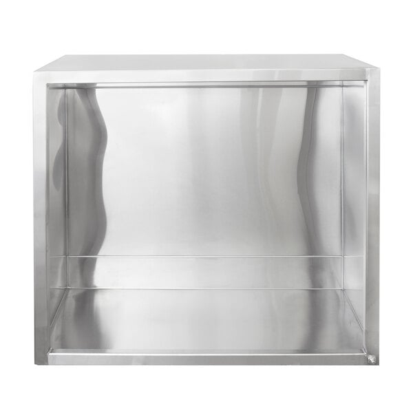 A silver rectangular box with a clear lid.