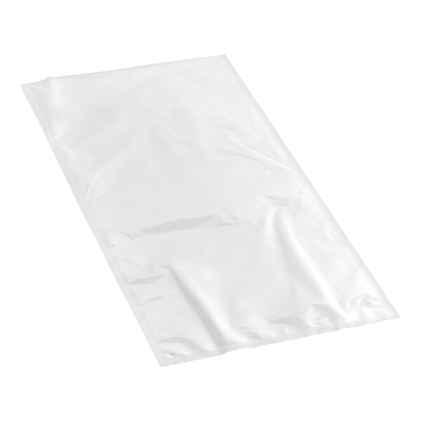 A clear, rectangular vacuum packaging pouch made of plastic.