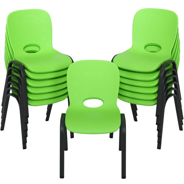 Lifetime 80474 Lime Green Children's Stacking Chair 13/Pack